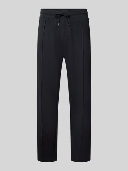 Produktfoto, schwarze Regular Fit Sweatpants aus Baumwoll-Mix Modell 'Sense Pants' von BOSS, schlichte Textur, Herren Sweatpants von BOSS