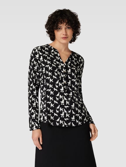 Montego Blusenshirt mit Allover-Muster Black 4
