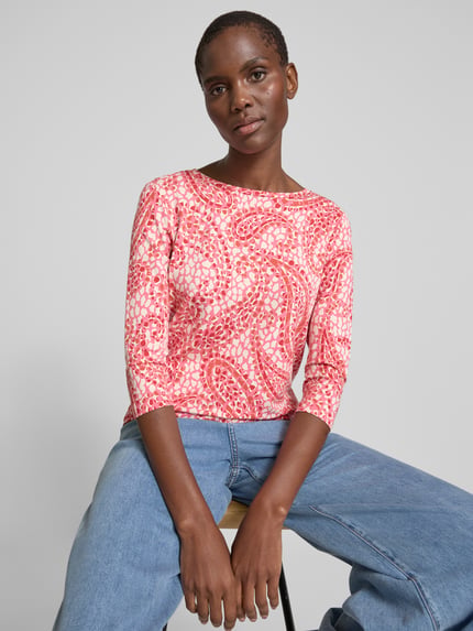 s.Oliver RED LABEL Relaxed fit 3/4-shirt van viscose-stretch Rood - 3