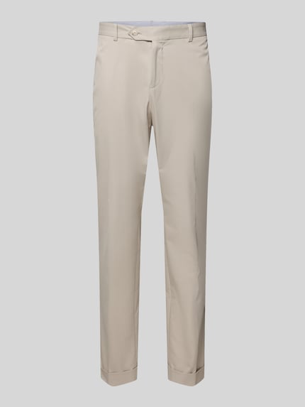 Produktfoto, Slim Fit Hose aus Baumwoll-Mix Modell 'H-GENIUS' von BOSS in Optik: Unifarben mit Bügelfalten, Eingrifftaschen, Twill Materialverarbeitung.