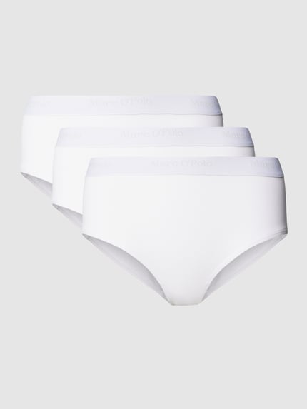 Marc O'Polo Slip met elastische band met logo in een set van 3 stuks, model 'ESSENTIALS' Wit - 1