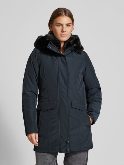 Wellensteyn Taillierter Parka mit Kunstfellbesatz Modell 'STAVANGER' Marine 4