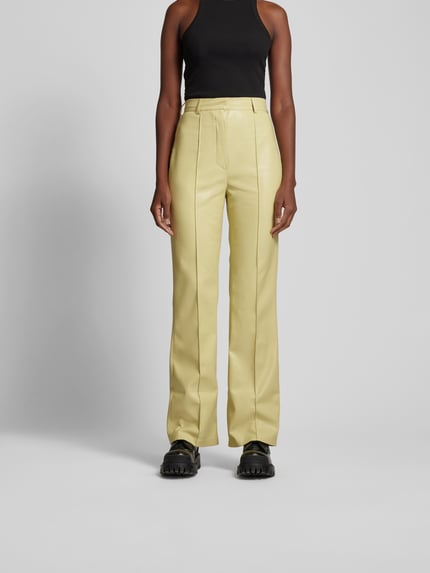 Nanushka Bootcut fit stoffen broek met siernaden Lichtgeel - 4