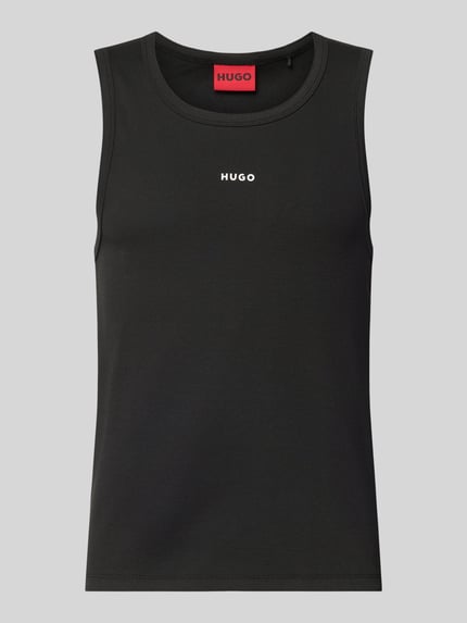Produktfoto, Slim Fit Tank Top aus katoenmix model 'DAPOTA' van HUGO in effen kleuren met labelapplicatie, fijnrib materiaalverwerking