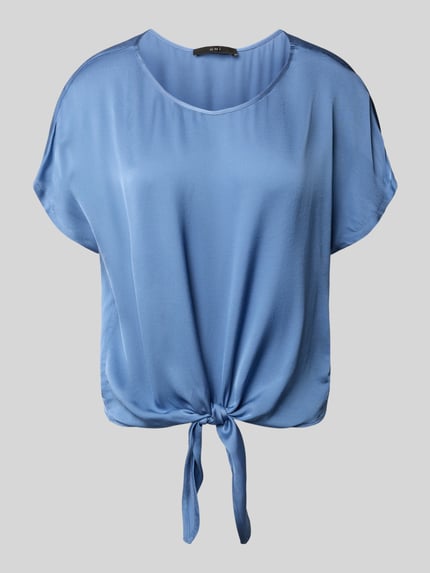 Oui Regular fit blouseshirt met knoopdetail Blauw - 2