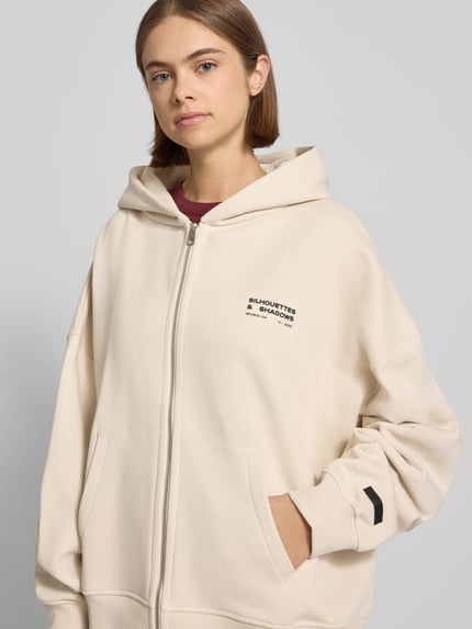 Karo Kauer Oversized sweatjack met kangoeroezak Beige - 3