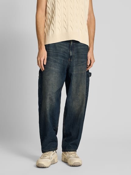 REVIEW Baggy Fit Jeans mit französischen Eingrifftaschen Dunkelblau 4