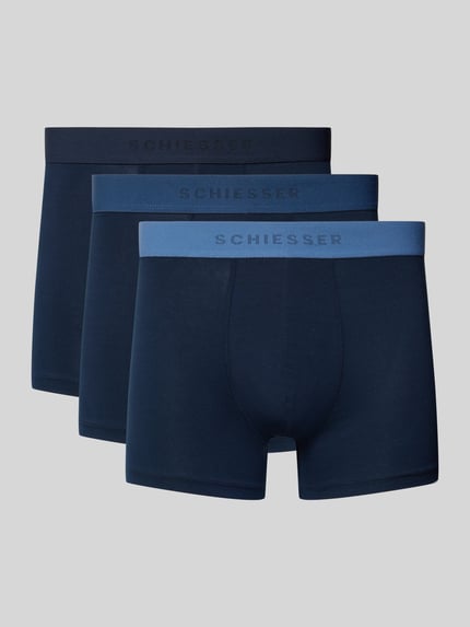 SCHIESSER Boxershorts mit elastischem Logo-Bund im 3er-Pack Marine 1