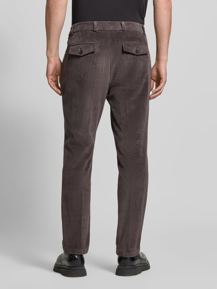 Zuitable Slim Fit Hose aus Baumwoll-Mix in Cord-Optik Modell 'Cliffer' Dunkelbraun 5