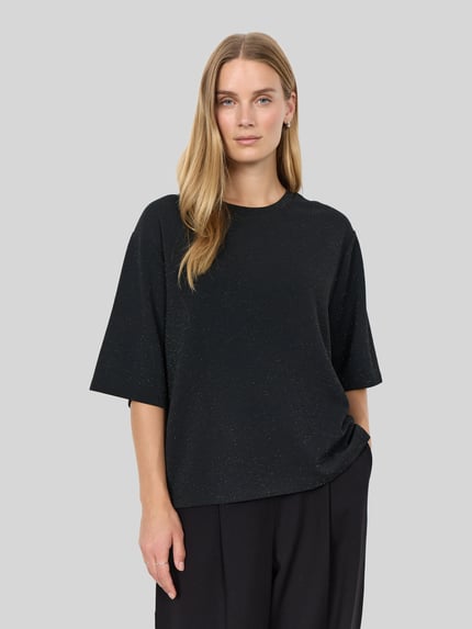 Soyaconcept T-Shirt mit schimmernder Optik BLACK 3