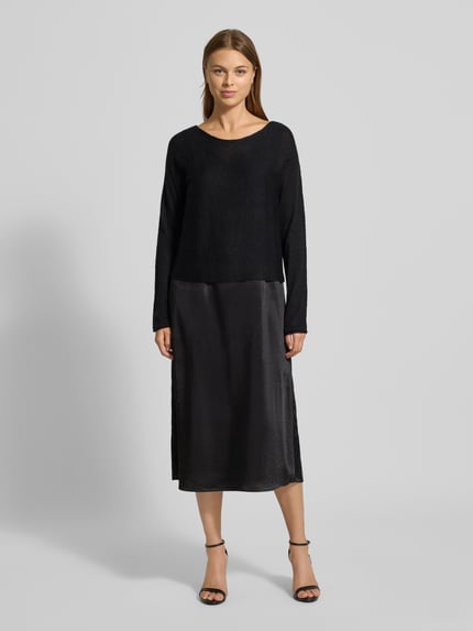 s.Oliver BLACK LABEL Fließendes Freizeitkleid im Set mit Cropped Pullover mit Woll-Anteil Black 4