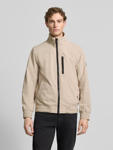 Tom Tailor comfort fit blouson met geribde rompzoom Beige - 4