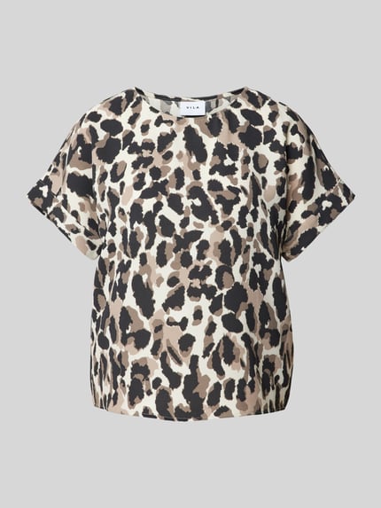 VILA Regular fit blouseshirt met ronde hals, model 'JOSA' Beige - 2