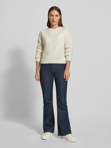 GUIDO MARIA KRETSCHMER WOMAN Regular fit gebreide pullover van wolmix met alpaca-aandeel model 'Rosalia' Offwhite - 1