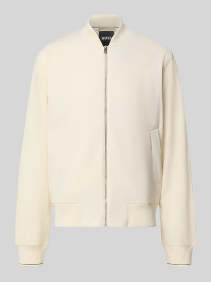 BOSS Regular Fit Sweatjacke aus reiner Baumwolle Modell 'Skiles 55' Offwhite 2
