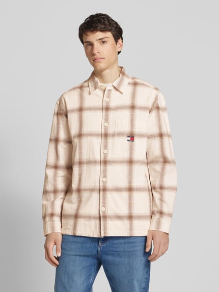 Tommy Jeans Koszula casualowa o pudełkowym kroju ze wzorem w kratę Złamany biały 4