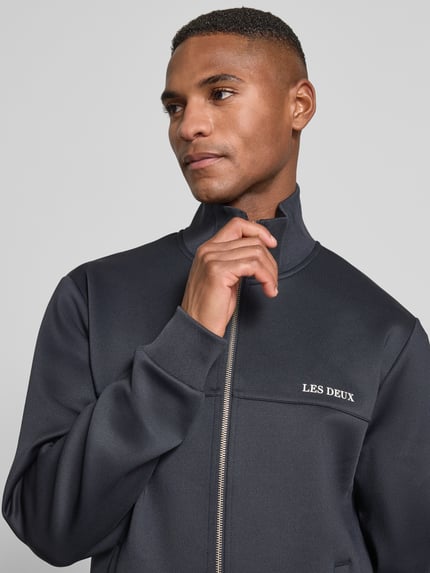 Les Deux Sweatjacke mit Label-Print Modell 'Ballier' Marine 3