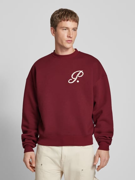 PROHIBITED Strickpullover mit gerippten Abschlüssen Modell 'Soho' Bordeaux 4