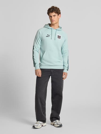 PUMA Performance Bluza z kapturem z kieszenią kangurka model 'ÖFB KING' Miętowy 1