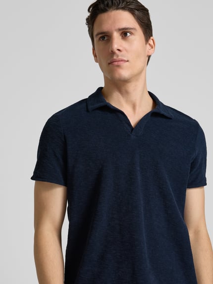 JOOP! JEANS Regular Fit Poloshirt mit V-Ausschnitt Modell 'Antal' Marine 3