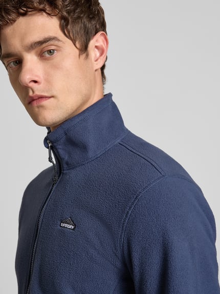 Superdry Kurtka z polaru ze stójką Granatowy 3