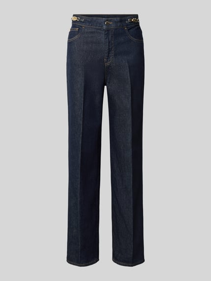 Straight Fit Jeans mit Knopfverschluss Shop The Look MANNEQUINE