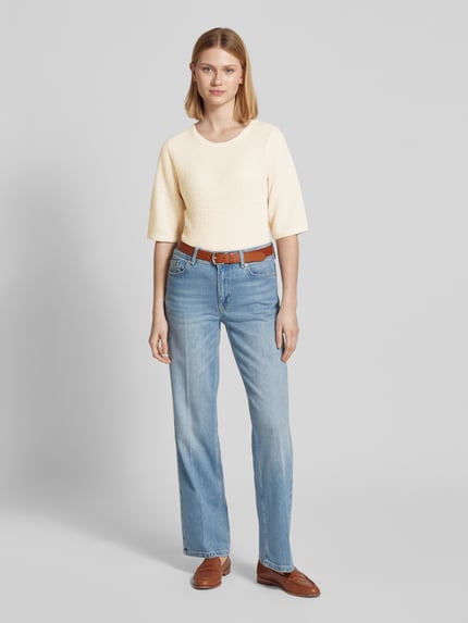 (THE MERCER) N.Y. Gebreide pullover met ribboorden Zand gemêleerd - 1