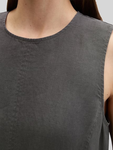 Marc O'Polo Körpernahes Midikleid aus reinem Leinen Dunkelgrau 3