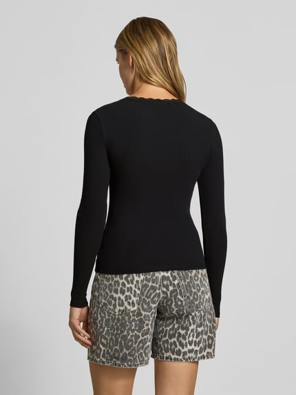 ONLY Slim Fit Langarmshirt aus Baumwoll-Mix Modell 'SARA SHARAI' Black 5