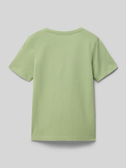 Produktfoto, Regular Fit T-Shirt aus reiner Baumwolle von s.Oliver RED LABEL, Kinder T-Shirt in Optik: Unifarben, Kurzarm, Rundhals, glatte Textur.