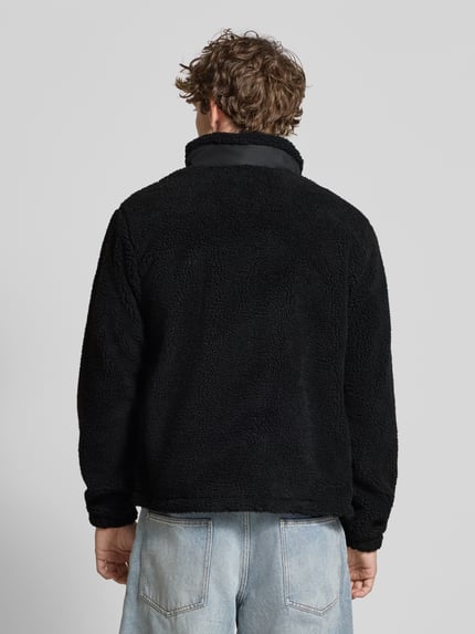 JACK & JONES Fleecejack met opstaande kraag en borstzak, model 'SHO' BLACK - 5