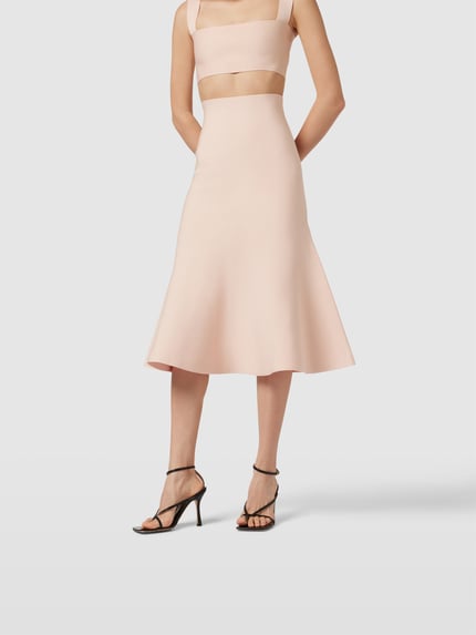 Victoria Beckham Midirok met van viscosemix Abrikoos - 4