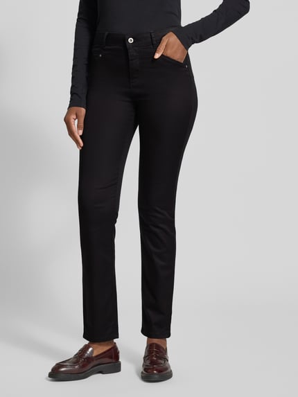 Christian Berg Woman Slim Fit Jeans mit Eingriff- und Gesäßtaschen Black 4