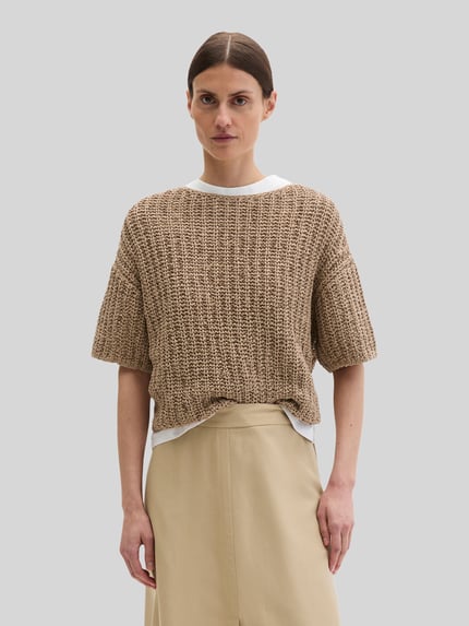 Marc O'Polo Relaxed Fit Pullover aus Baumwoll-Mix Sand 4