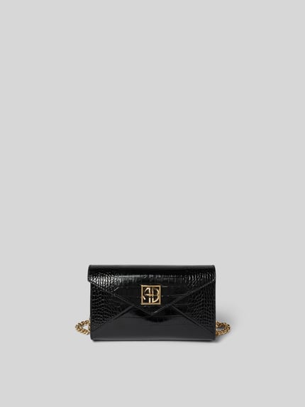 Anine Bing Clutch in envelopmodel met labelapplicatie Zwart - 2