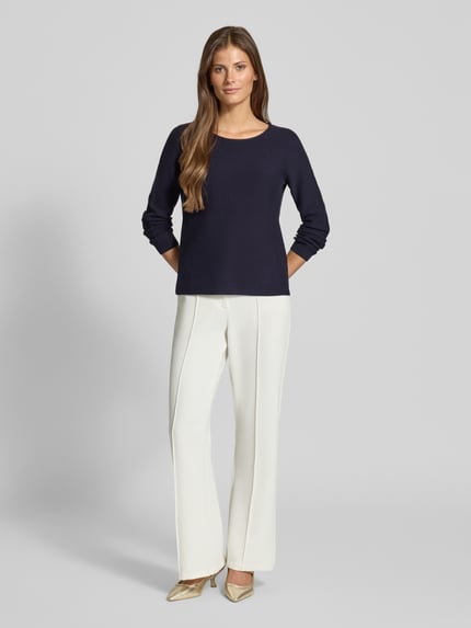 Christian Berg Woman Regular fit shirt met lange mouwen van puur katoen in gebreide look Donkerblauw - 1