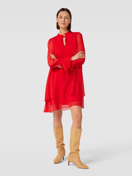 JOOP! Knielanges Kleid mit Schlüsselloch-Ausschnitt Rot 1