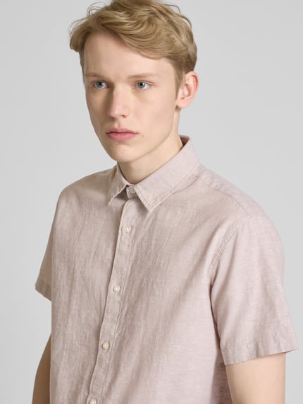 JACK & JONES Slim Fit Freizeithemd aus Baumwoll-Leinen-Mix Modell 'BREEZE' Sand 3