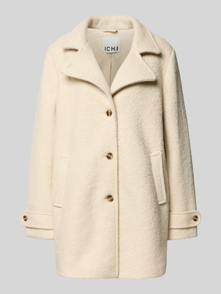 ICHI Relaxed Fit Mantel aus Woll-Mix Modell 'Tipa' Offwhite 2