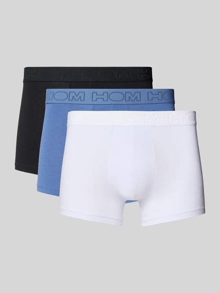 HOM Boxershort met label in band in een set van 3 stuks, model 'Armand' Bleu - 1
