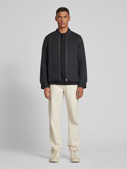 BOSS Orange Slim fit poloshirt met korte knoopsluiting, model 'Prime' Zwart - 1
