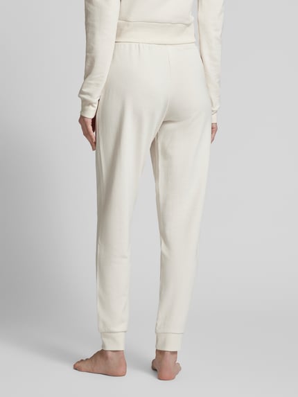 BOSS Relaxed fit sweatpants met tunnelkoord, model 'STRIPE' Offwhite - 5