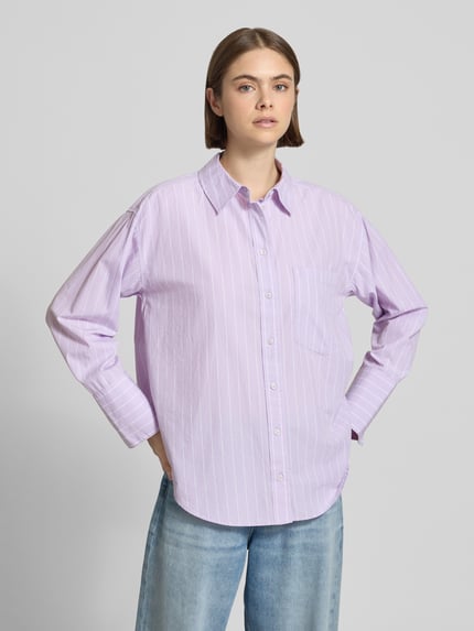 Gina Tricot Relaxed Fit Hemdbluse mit Brusttasche Lavender 4