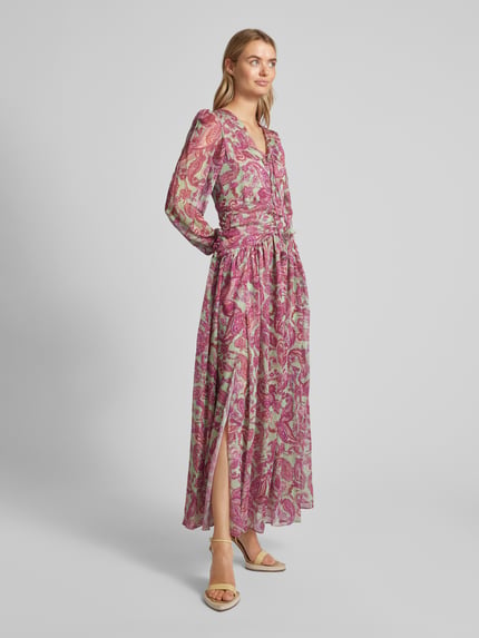 ADLYSH Maxikleid mit Paisley-Muster Pink 1