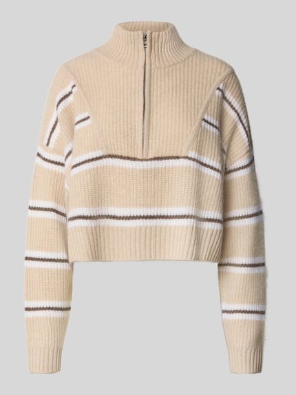 Staud Cropped Strickpullover aus reinem Kaschmir Sand 2