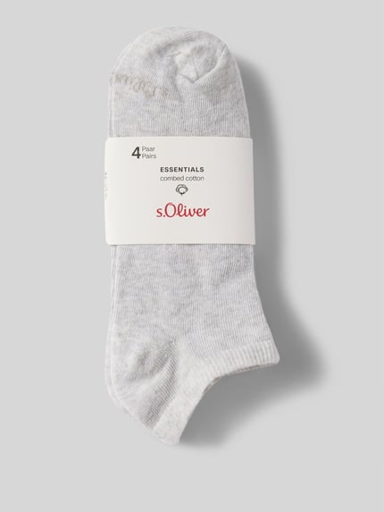 s.Oliver RED LABEL Sokken van katoenmix in set van 4 Lichtgrijs - 3