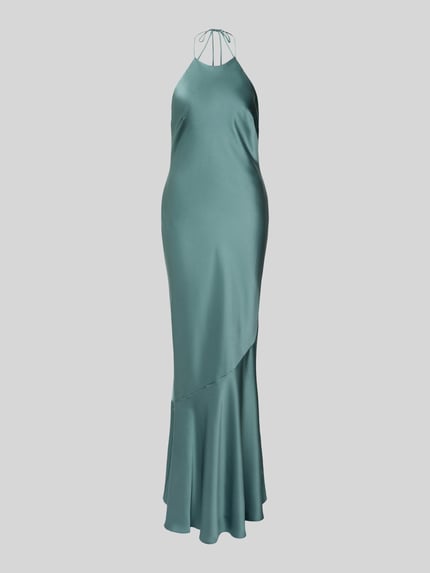 Produktfoto, Slim Fit Abendkleid met rugdecolleté van Jake*s Cocktail, satijn, spaghettibandjes, maat 36 ruglengte 121 cm, borstwijdte 42 cm