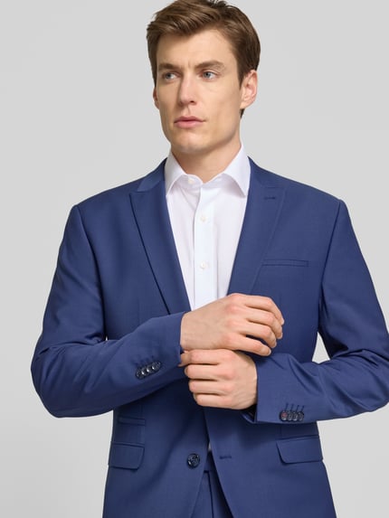 CINQUE slim fit 2-knoops colbert met scheerwol model 'Castello' Koningsblauw - 3