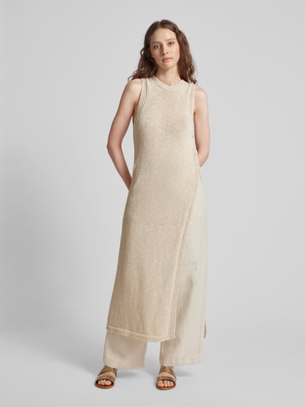 Stefanel Strickkleid mit geripptem Rundhalsausschnitt Offwhite 4