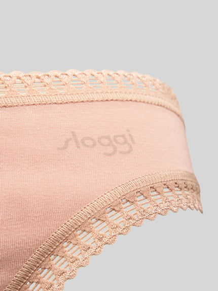 Sloggi Figi z koronką szydełkową w zestawie 3 szt. model ‘GO Crush’ Beżowy 2